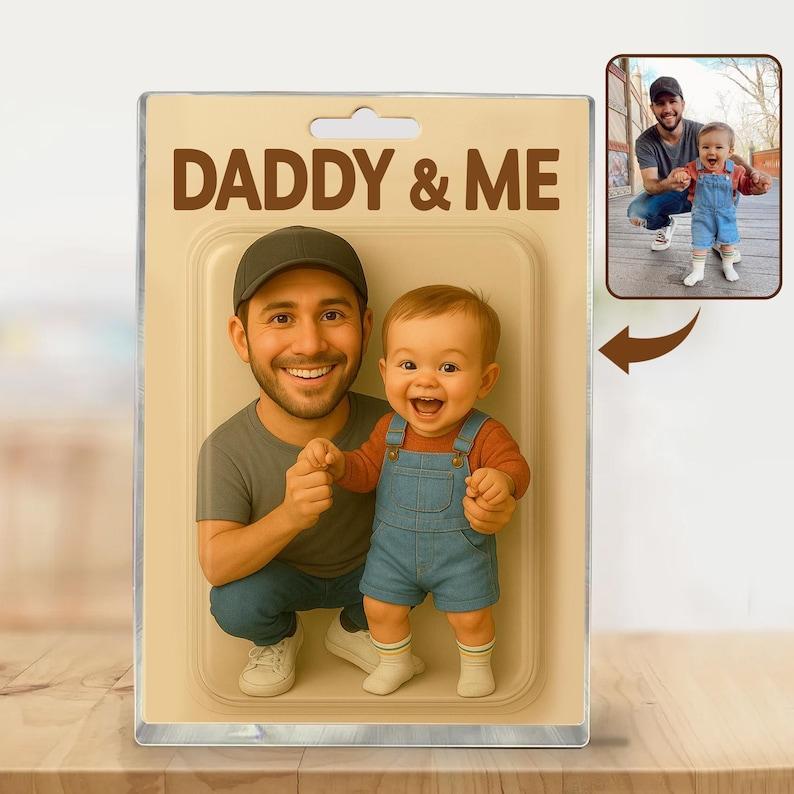 Personalized Father’s Day Gift Custom Dad & Child Cartoon Figure Daddy & Me Acrylic Display from Kids - 