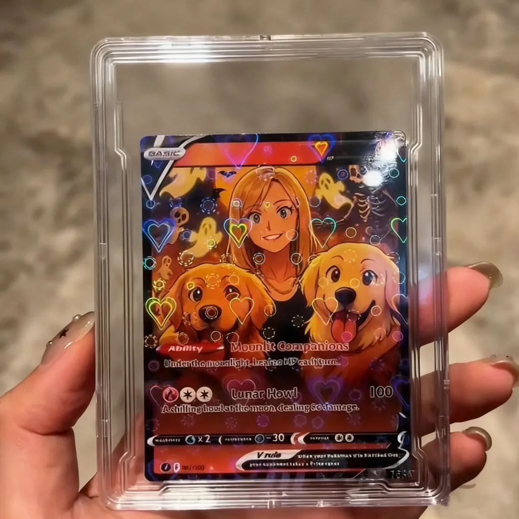 Custom Halloween Trading Card Turn Your Pet into a Spooky Poke Card Personalized Pet Halloween Gift - 