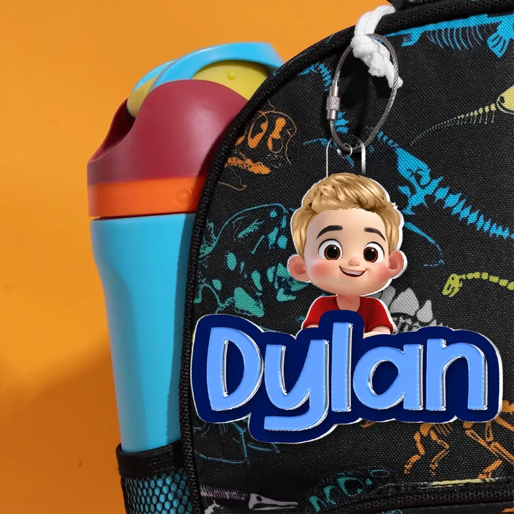 Name Tag for Backpack, Lunch Bag, Pencil Bag, Personalized Gift for Kids Boys Girls, Back to School Name Tag - 