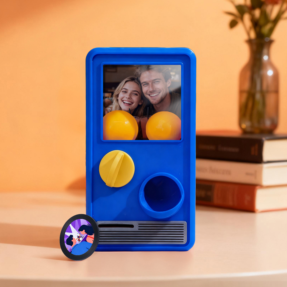 Custom Photo Personalized Gashapon Machine with 10 Gashapon  – Love Notes, Date Ideas & Surprise Cards - 