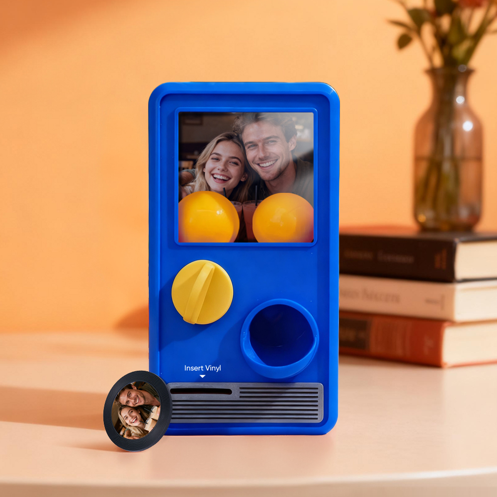 Personalized Music and Photo Music Gachapon Machine Custom Song Mini Record Box Retro Anniversary Gift - 