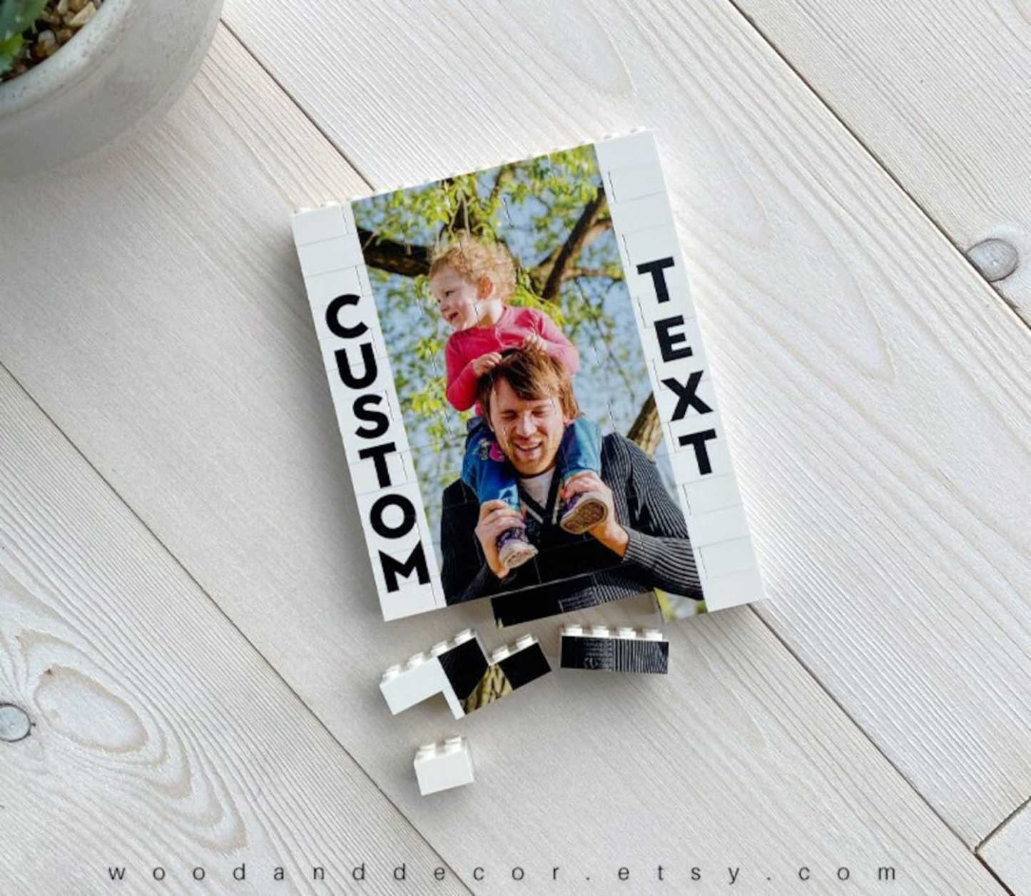 Custom Dad Photo Puzzles Blocks Puzzles - Personalized Picture Puzzle Gifts for Dad - Fathers Day - 