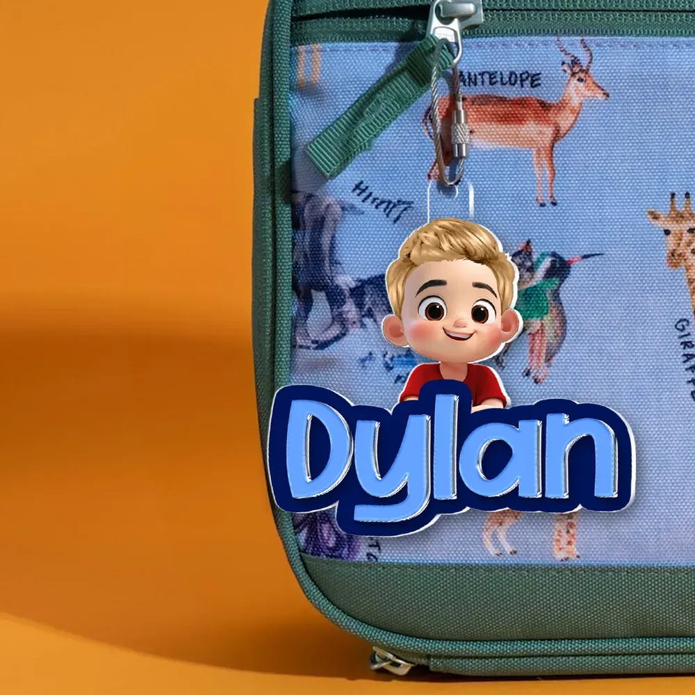 Name Tag for Backpack, Lunch Bag, Pencil Bag, Personalized Gift for Kids Boys Girls, Back to School Name Tag - 