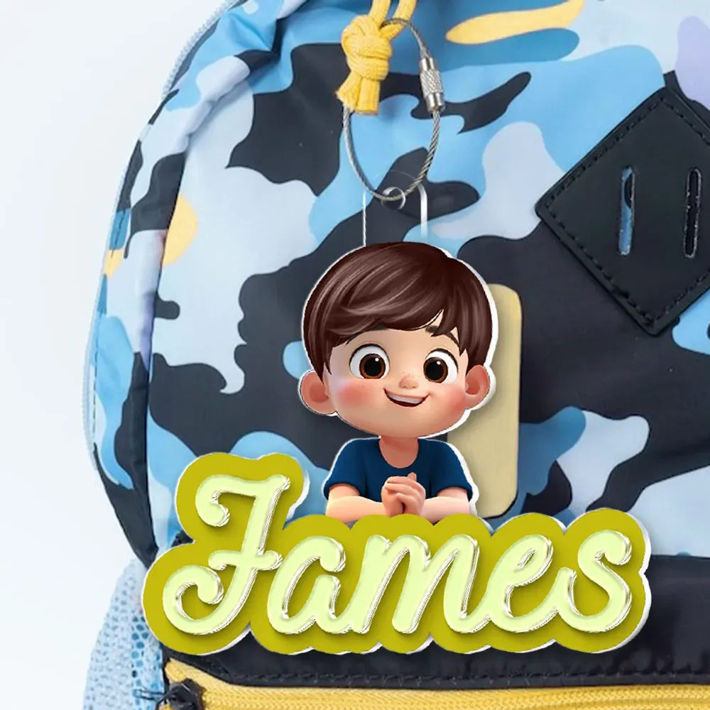 Name Tag for Backpack, Lunch Bag, Pencil Bag, Personalized Gift for Kids Boys Girls, Back to School Name Tag - 