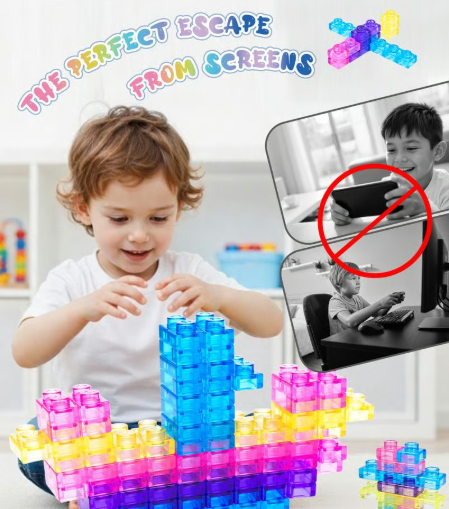 Jelly Building Blocks: 40-Piece Montessori Sensory Building Soft Toy Blocks - 