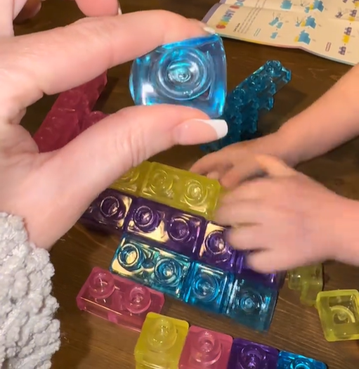 Jelly Building Blocks: 40-Piece Montessori Sensory Building Soft Toy Blocks - 