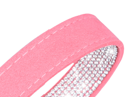 CHUKCHI Velvet Adjustable Cat Collar with Sparkling Rhinestones and Bell, 11-Inch, Perfect for Small Cats and Dogs