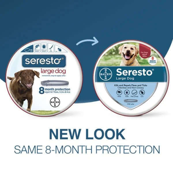 FLEA AND TICK COLLAR FOR LARGE DOGS 8 MONTH PROTECTION-Vet-Recommended