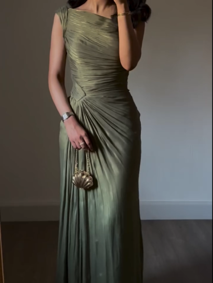 Off-The-Shoulder Satin Wedding A-line Floor-Length Ball Gown Dress
