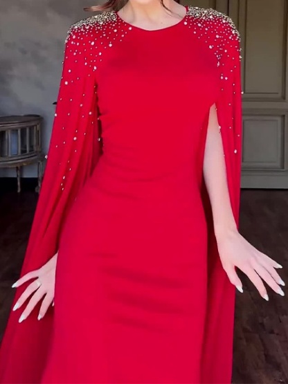 Light Luxury Fashion Rhinestone Slim Dress