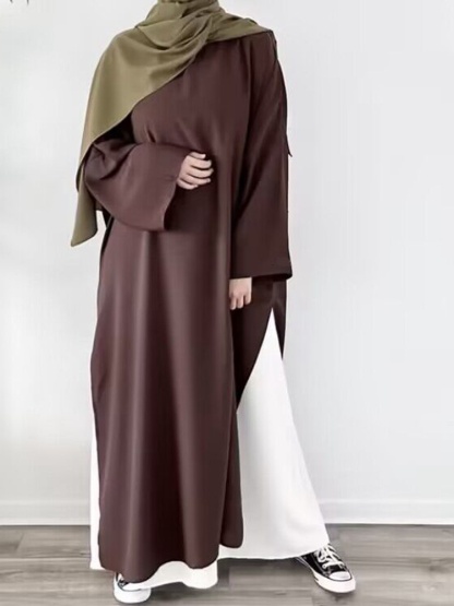 2pcs Long Gown Bottom Inner Skirt Casual Dress Set