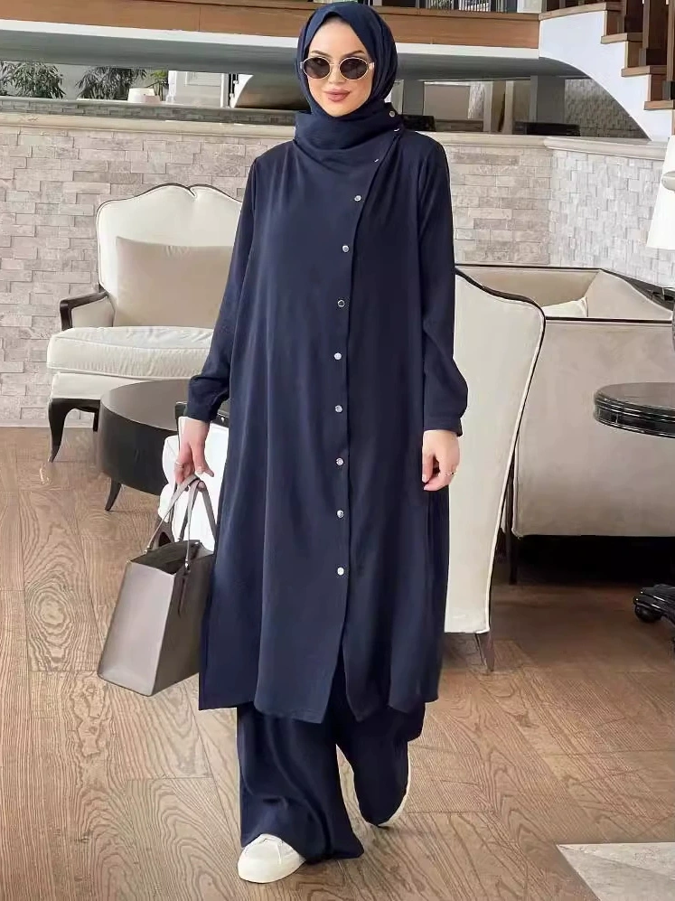 Muslim Spring and Autumn New Long Sleeve Shirt and Trousers Set