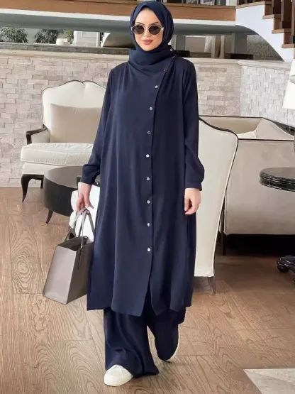 Muslim Spring and Autumn New Long Sleeve Shirt and Trousers Set