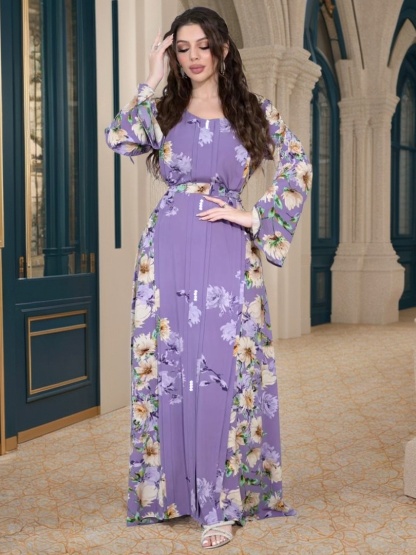 New Style Printed Dress Muslim Robe