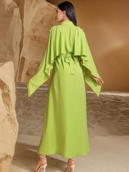 Half High Neck Shawl Dress