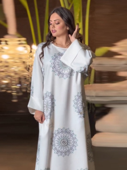 Rhinestone Bubble Bead Long Sleeve Dress
