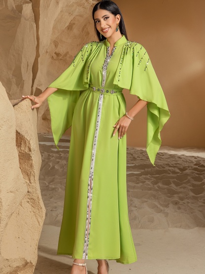 Half High Neck Shawl Dress