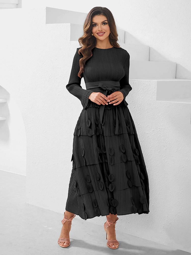 Shell Flower Lace-Up Casual Dresses