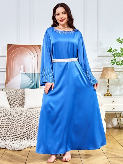 Luxury Diamond Long Pendulum Casual Dresses