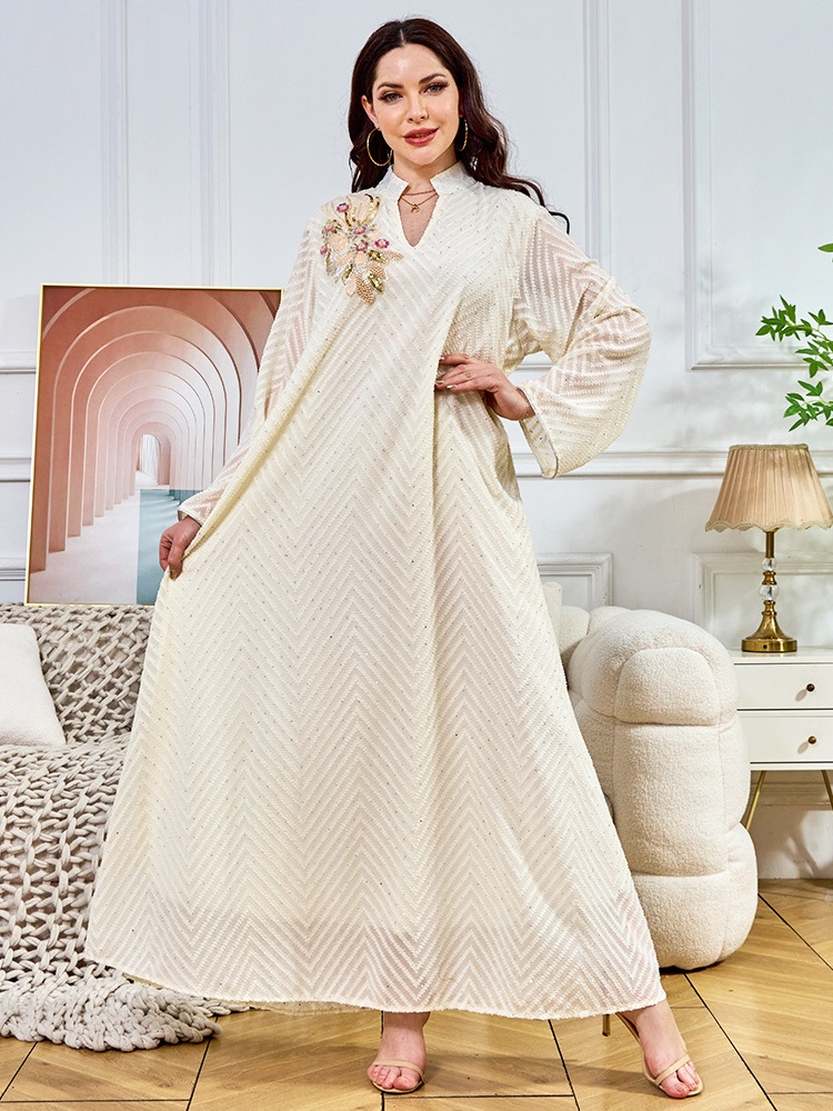 Beaded Collar Flower Casual Dresses