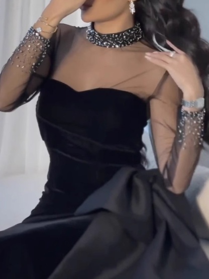 Elegant Velvet Evening Gown Luxury Dress