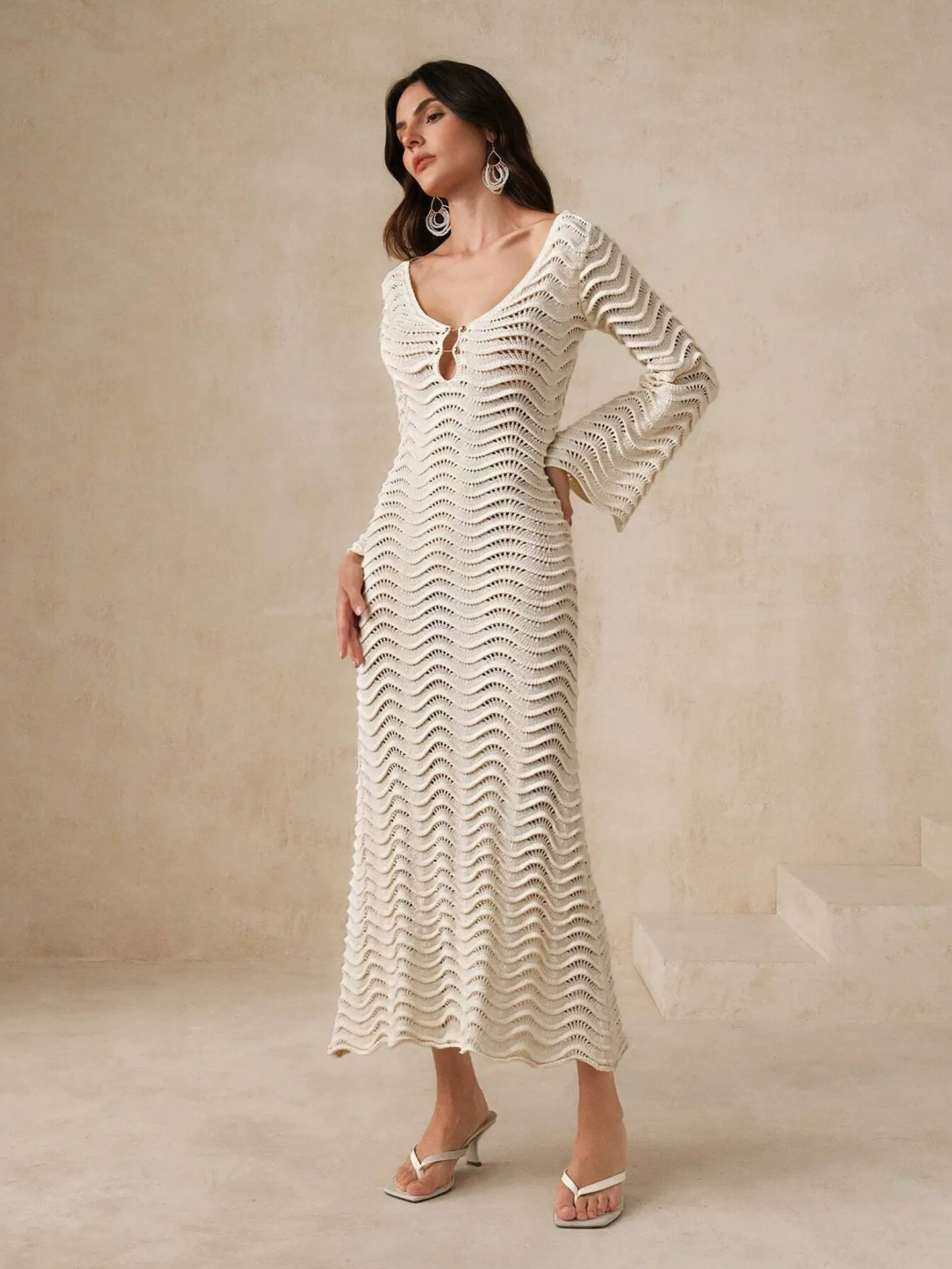 Solid Color Sexy Knit Dress