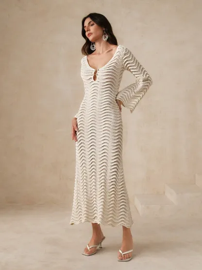 Solid Color Sexy Knit Dress