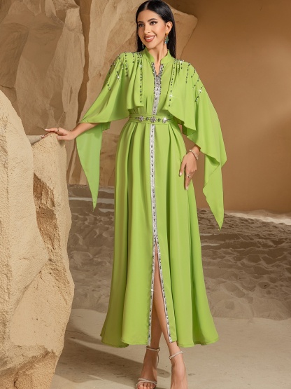 Half High Neck Shawl Dress