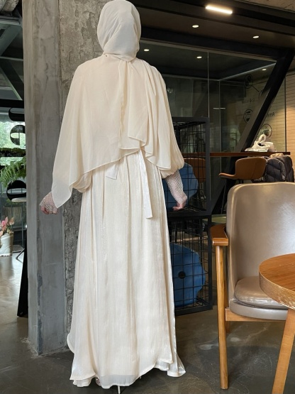 4pcs Simple Pearl Star Abaya Set
