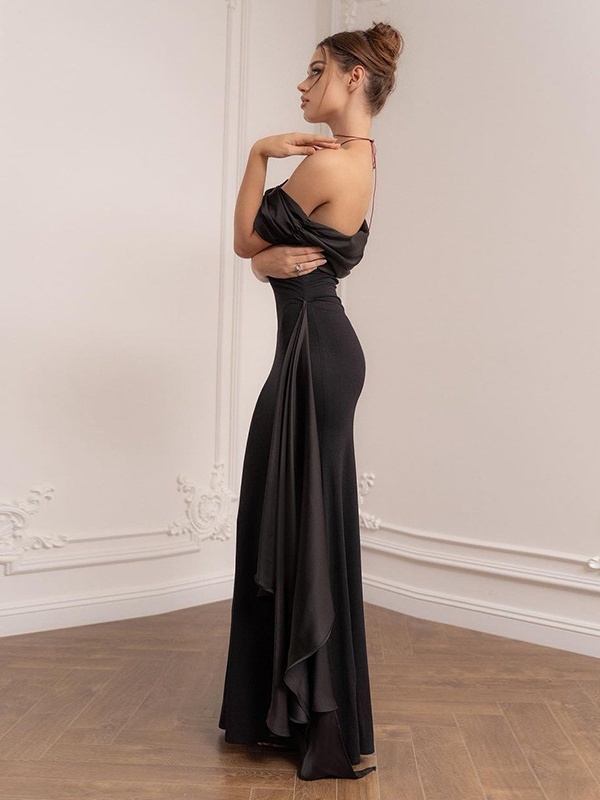 One-Shoulder Waisted Flutter Dress
