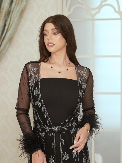 Rhinestone Kaftan Dress