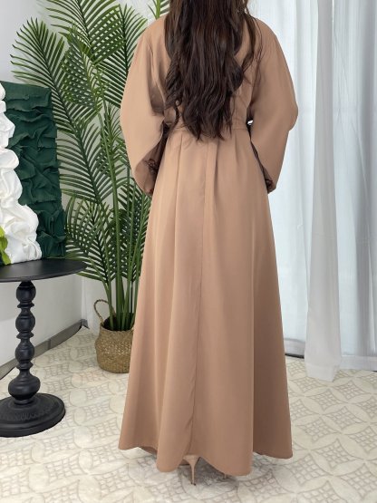 Floral Lace Hand Sleeve Zipper Dress