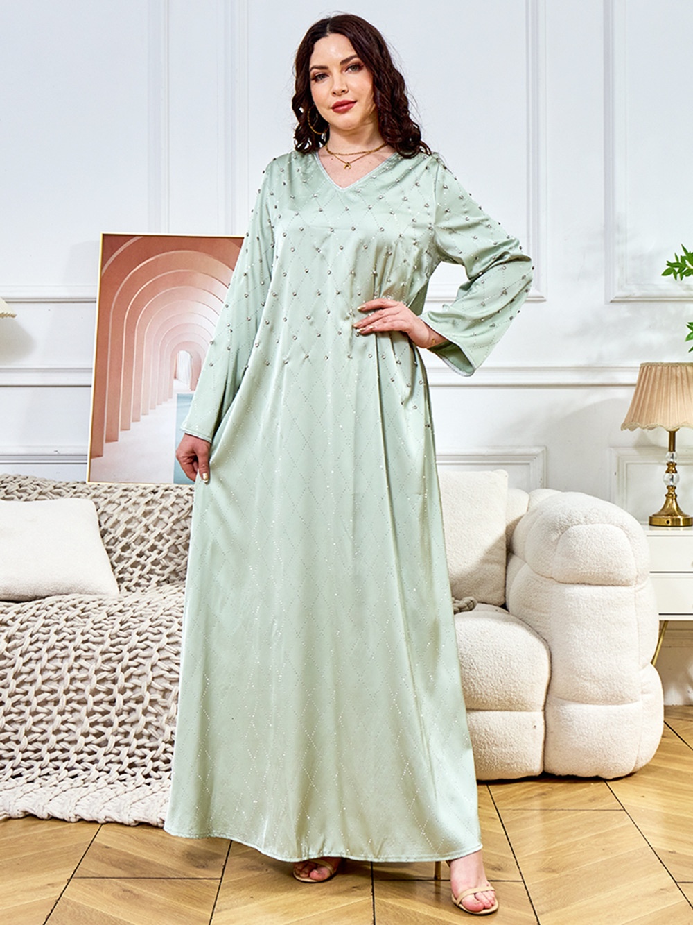 Rhinestone Hot Rhinestone  Vintage Casual Dresses