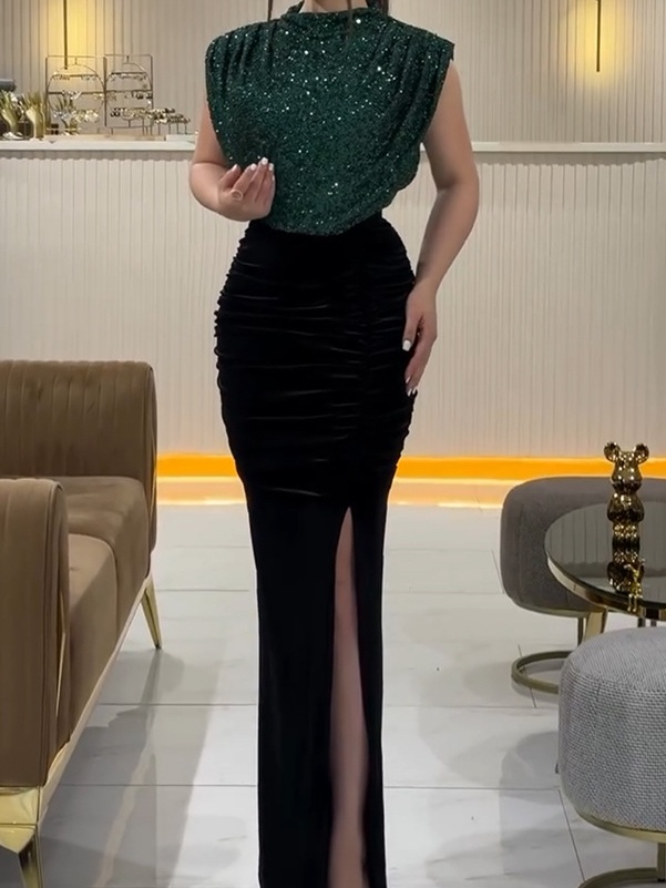 Sequin Patchwork Sleeveless Dress