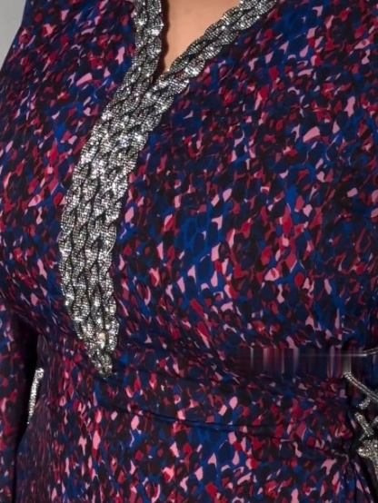 Printed Diamonds Lace-Up Dress