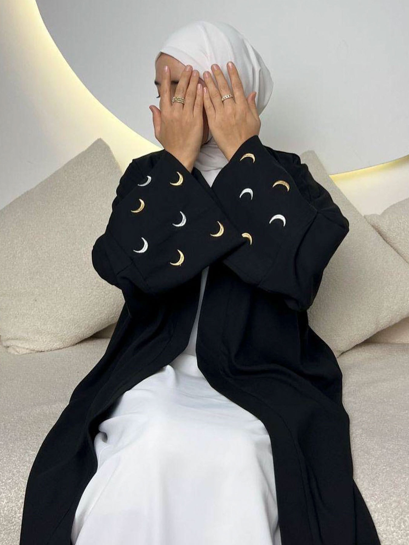 Moon Embroidery Cardigan Robe