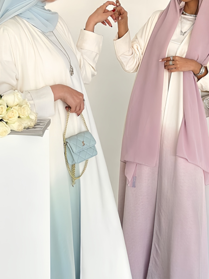 3pcs Gradient Cardigan Abaya Set