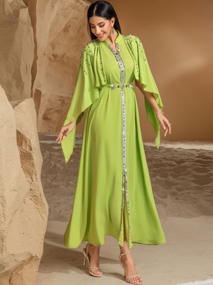 Half High Neck Shawl Dress