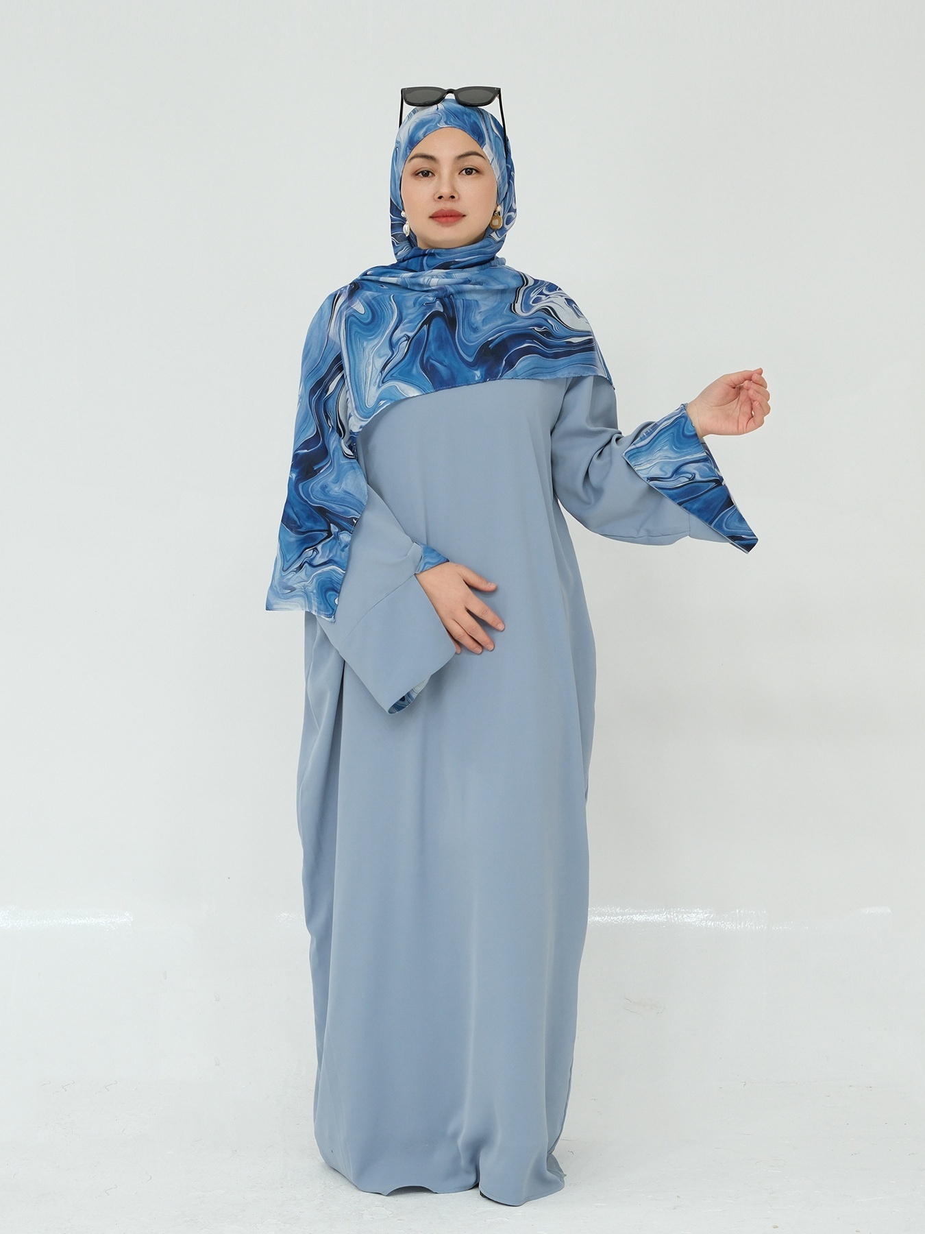 Beautiful Loose Casual Dress(With Scarf)