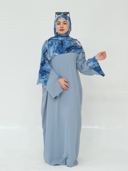 Beautiful Loose Casual Dress(With Scarf)