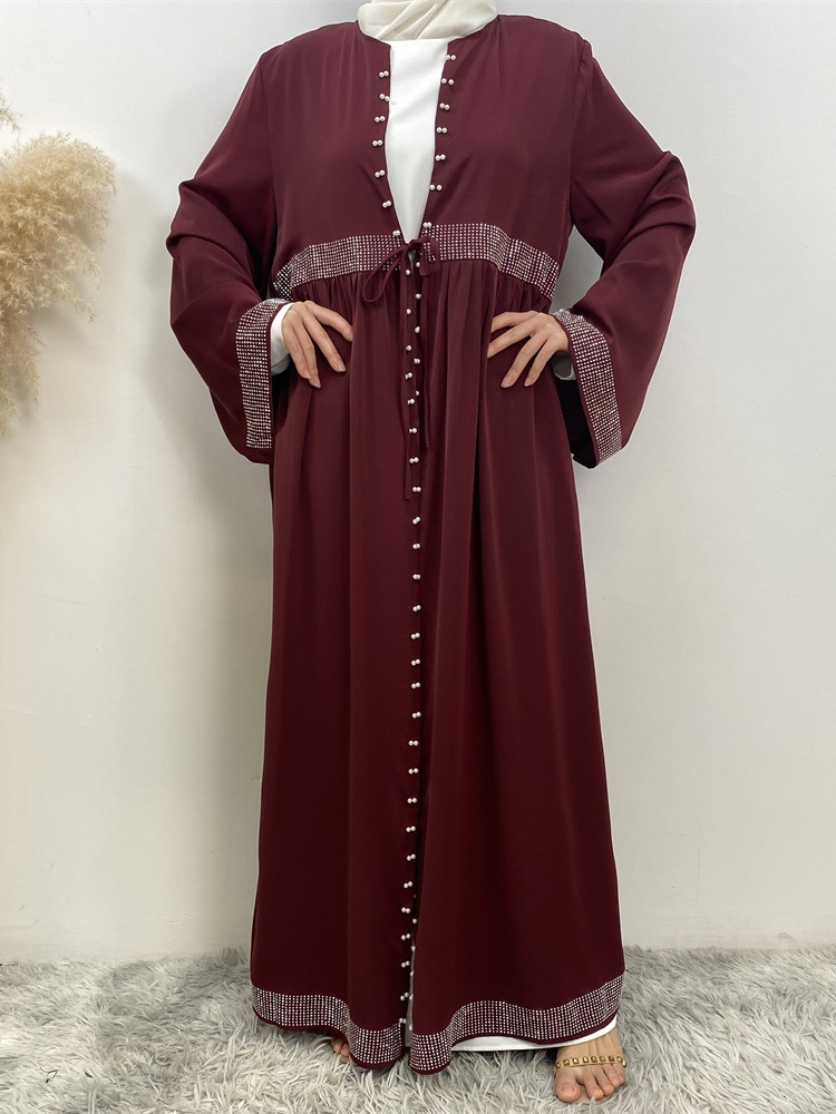 Hot Diamond Beaded with Side Pockets Casual Abaya