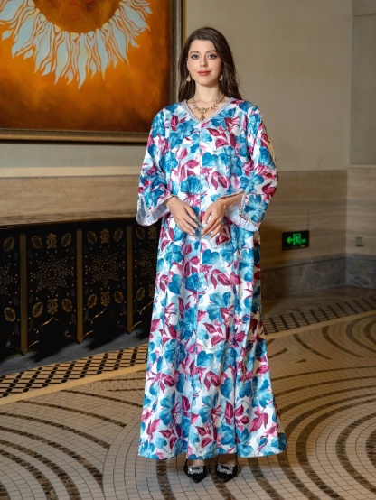 Rhinestone Printed Dress