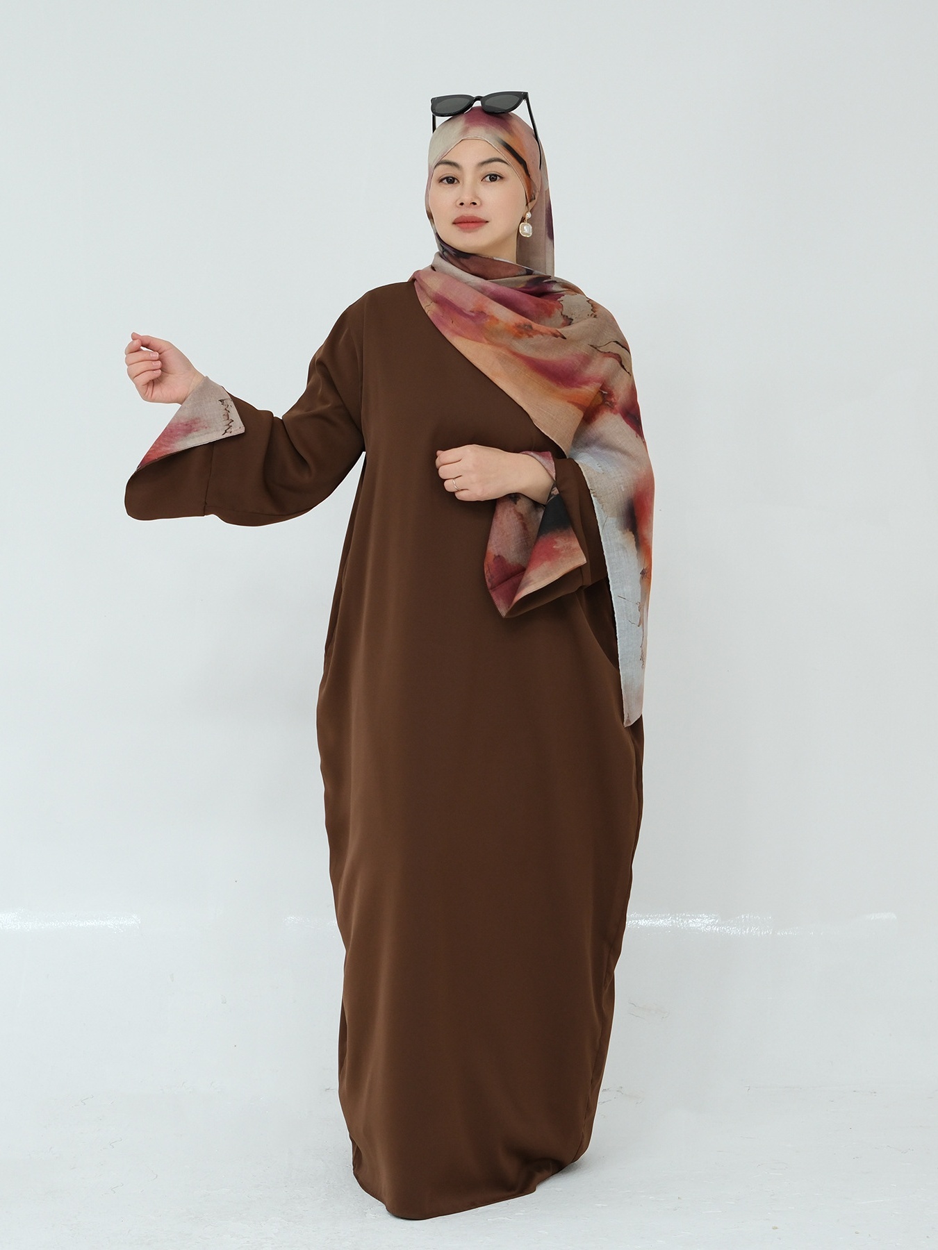 Beautiful Loose Casual Dress(With Scarf)