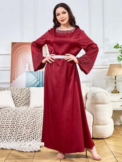 Luxury Diamond Long Pendulum Casual Dresses