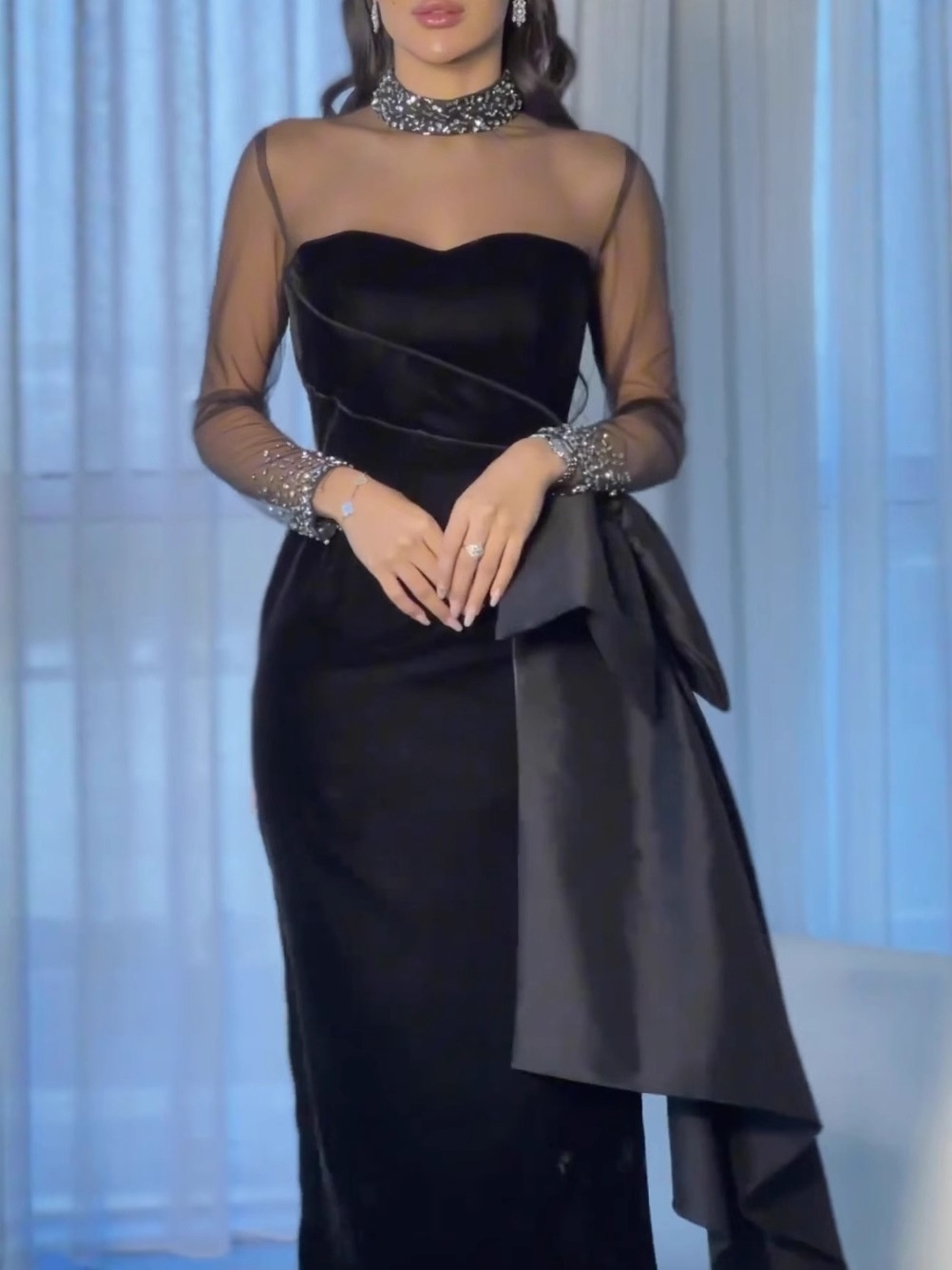 Elegant Velvet Evening Gown Luxury Dress