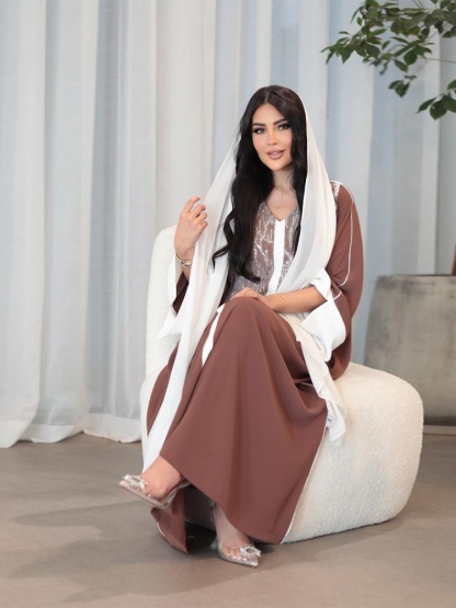 Satin Contrast Patchwork Sequined Maxi Dress