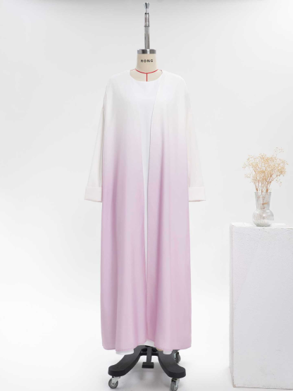 3pcs Gradient Cardigan Abaya Set