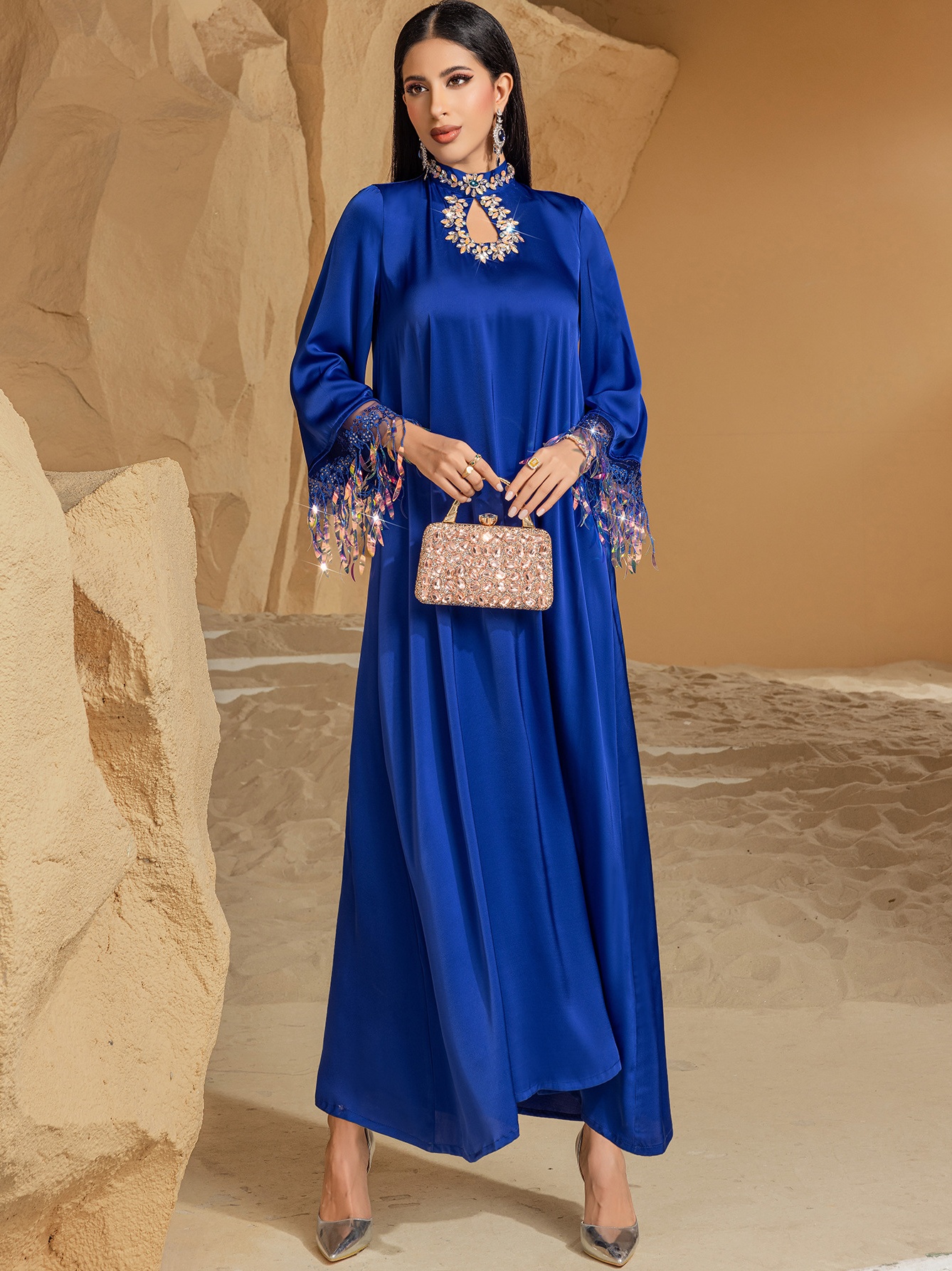 Gradient Fringe Abaya