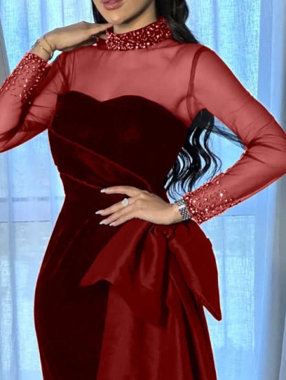 Elegant Velvet Evening Gown Luxury Dress