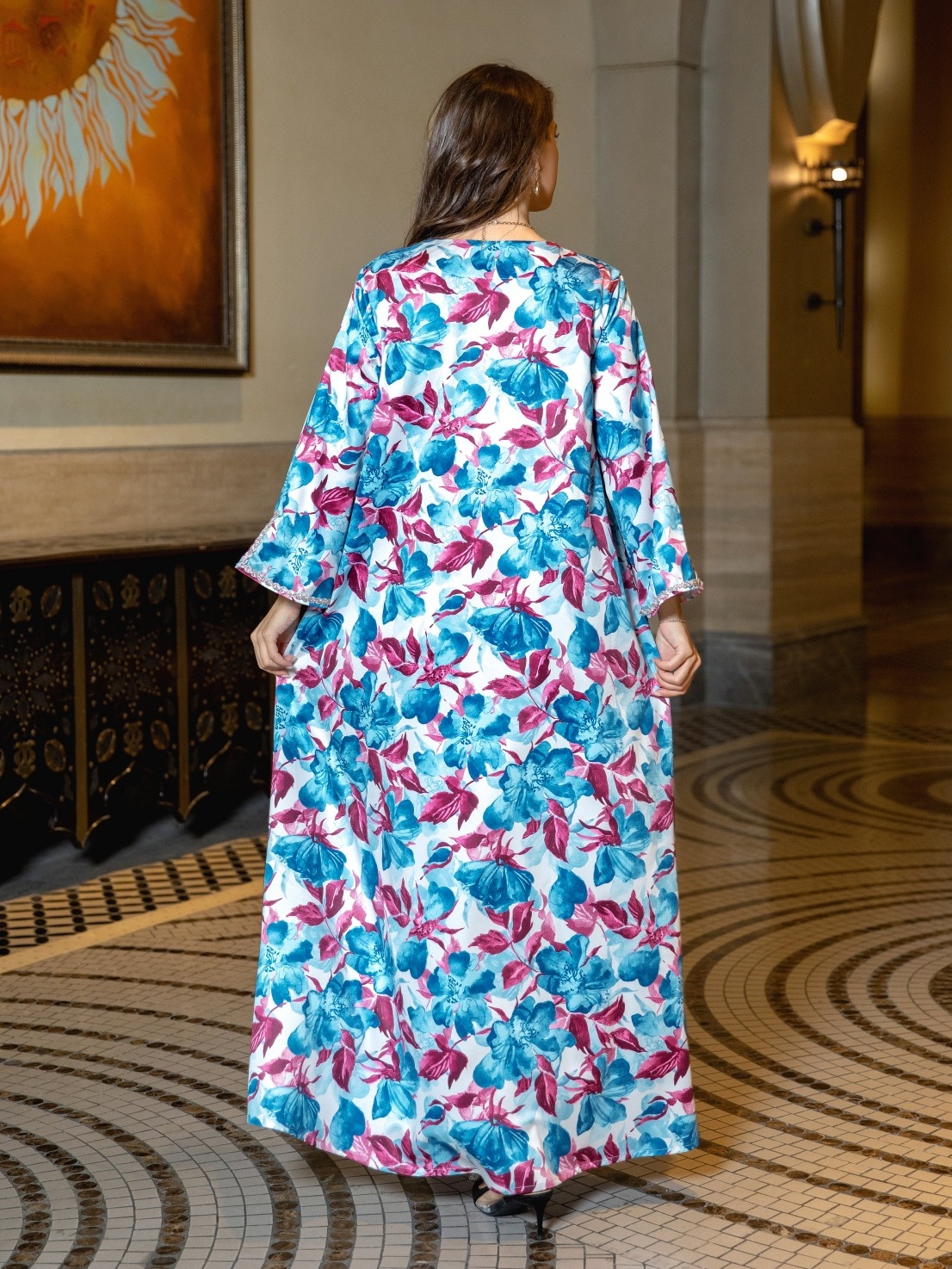 Rhinestone Printed Dress